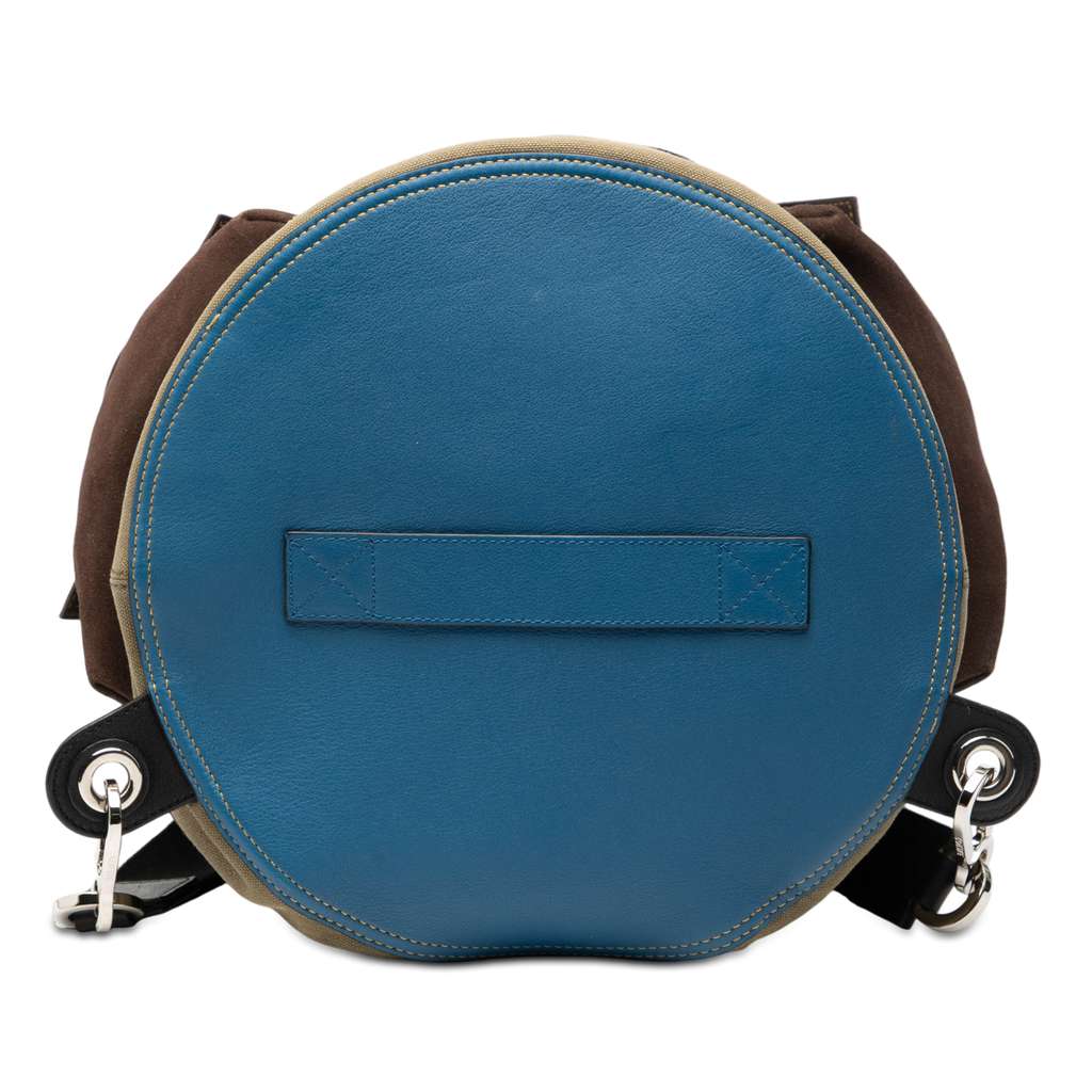 Loewe Cotton Suede And Denim Drawstring Reversible Backpack Brown Cotton Good condition - Inside View