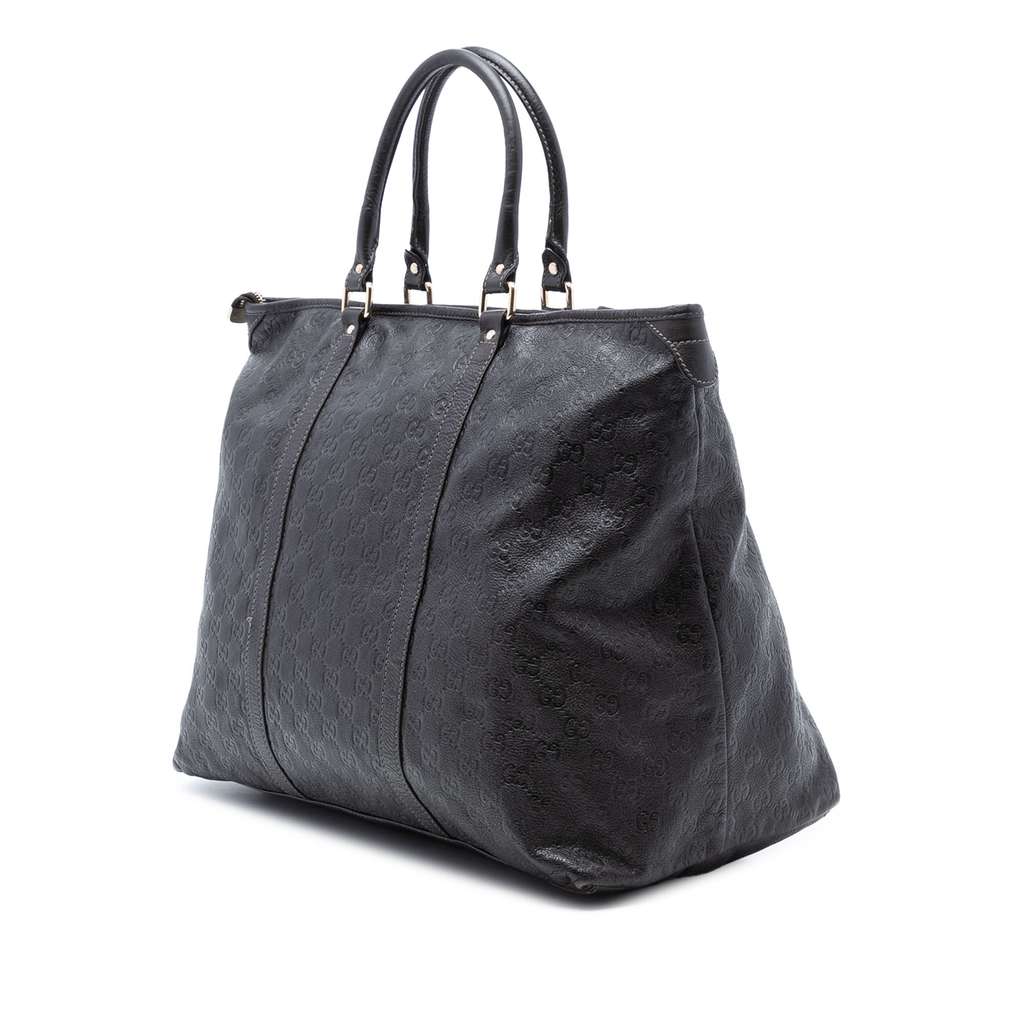 Gucci Large Guccissima Weekender Tote Brown Leather Good condition - Back View