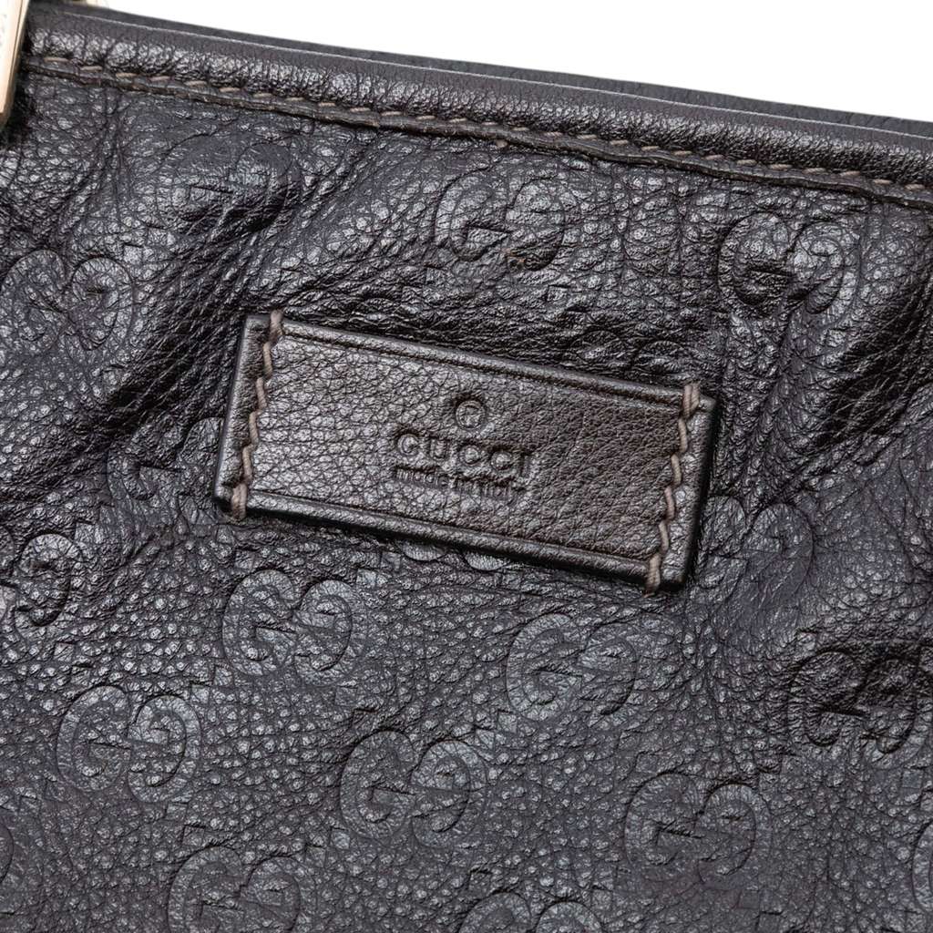 Gucci Large Guccissima Weekender Tote Brown Leather Good condition - Box View