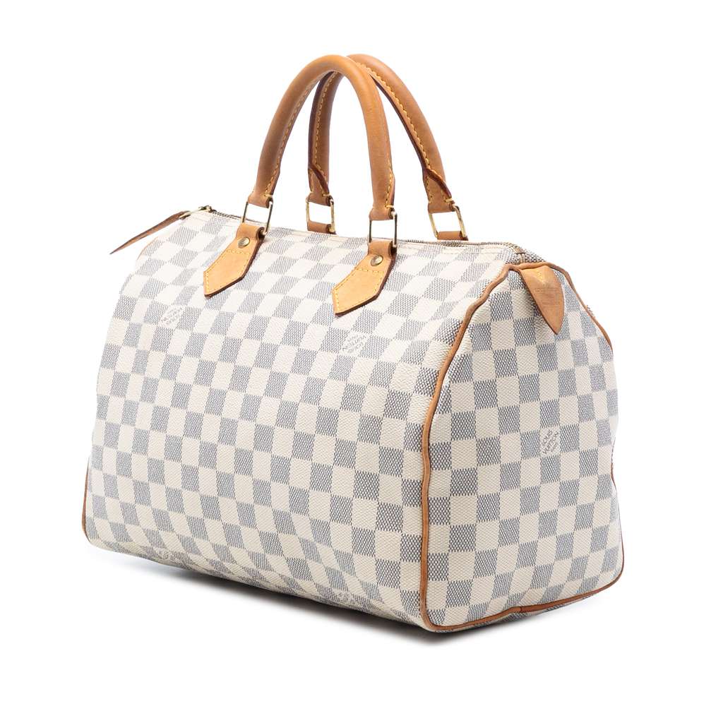 Louis Vuitton Damier Azur Speedy 30 White Good condition - Back View