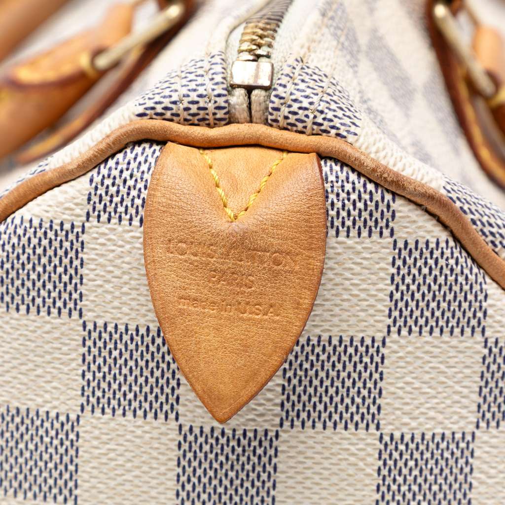 Louis Vuitton Damier Azur Speedy 30 White Good condition - Box View