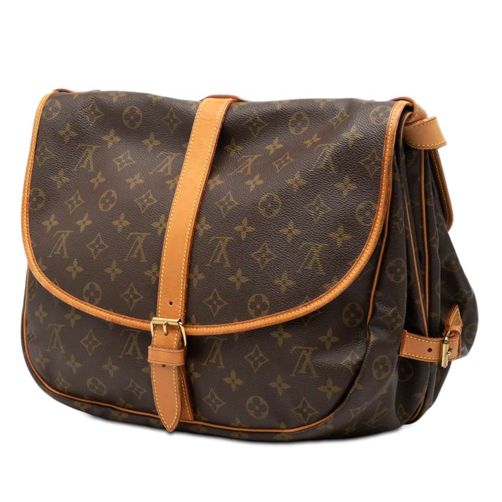 Louis Vuitton Monogram Saumur 35 Brown Good condition - Back View