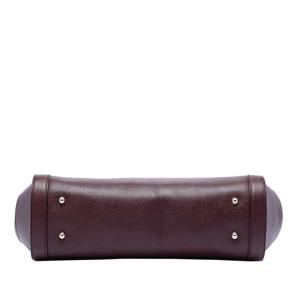 Gucci Large Leather Bamboo Bullet Tote Red Leather Good condition - Inside View