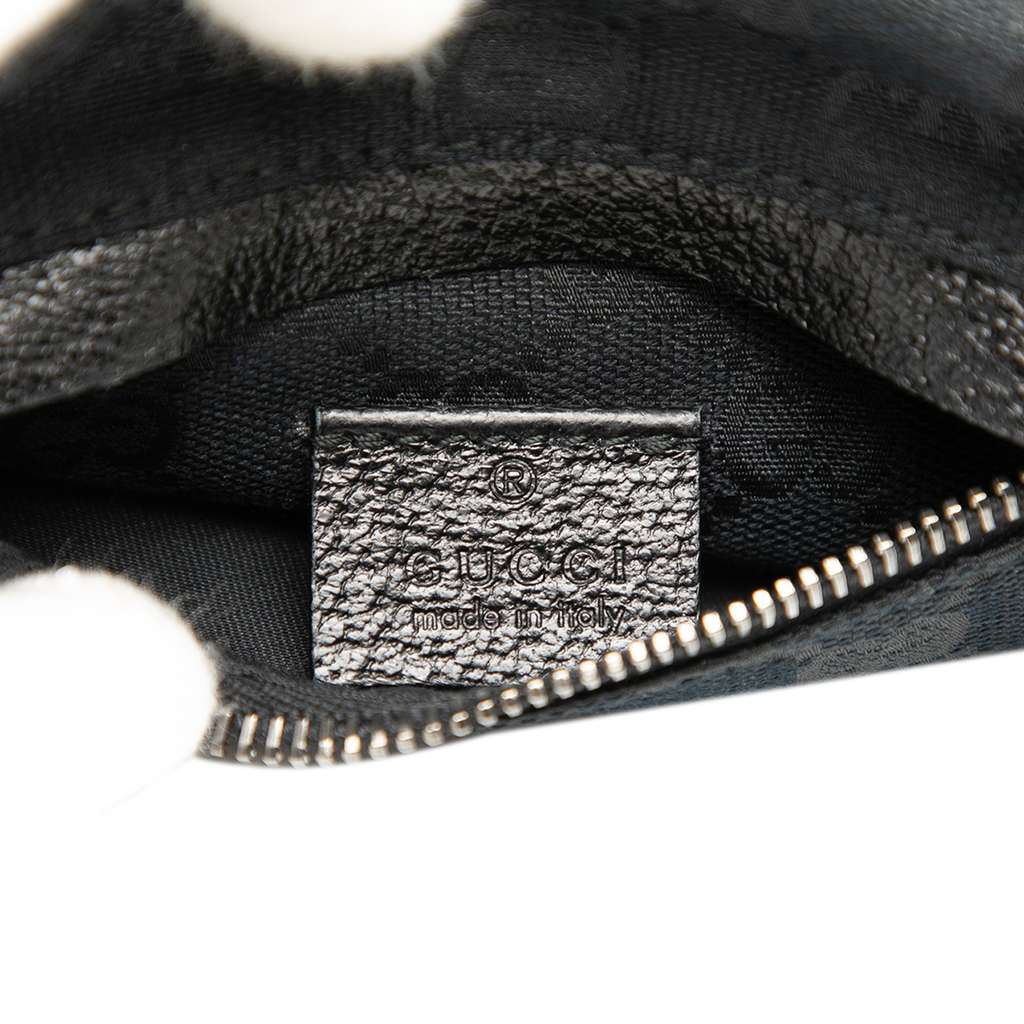 Gucci GG Canvas Double Pocket Belt Bag Black Canvas Good condition - Box View