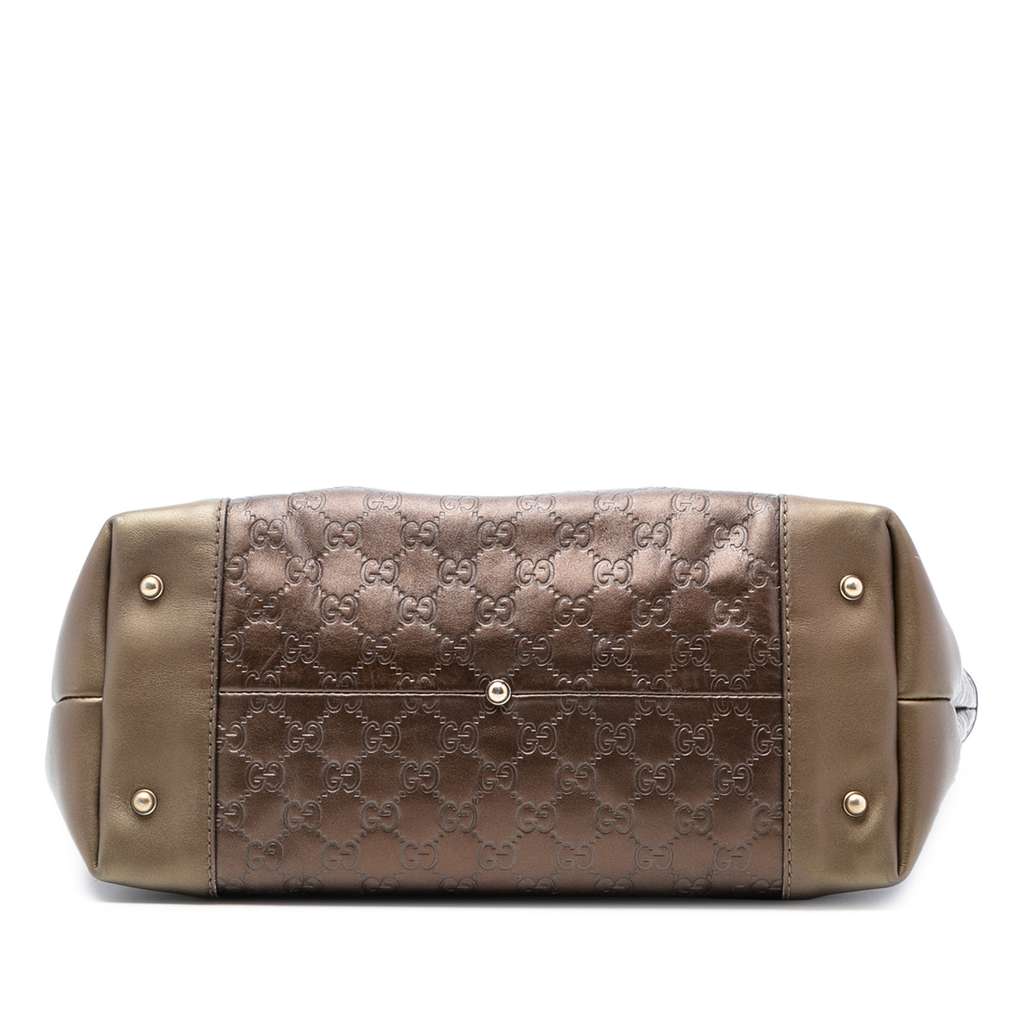 Gucci Metallic Guccissima Heart Bit Tote Brown Leather Good condition - Inside View