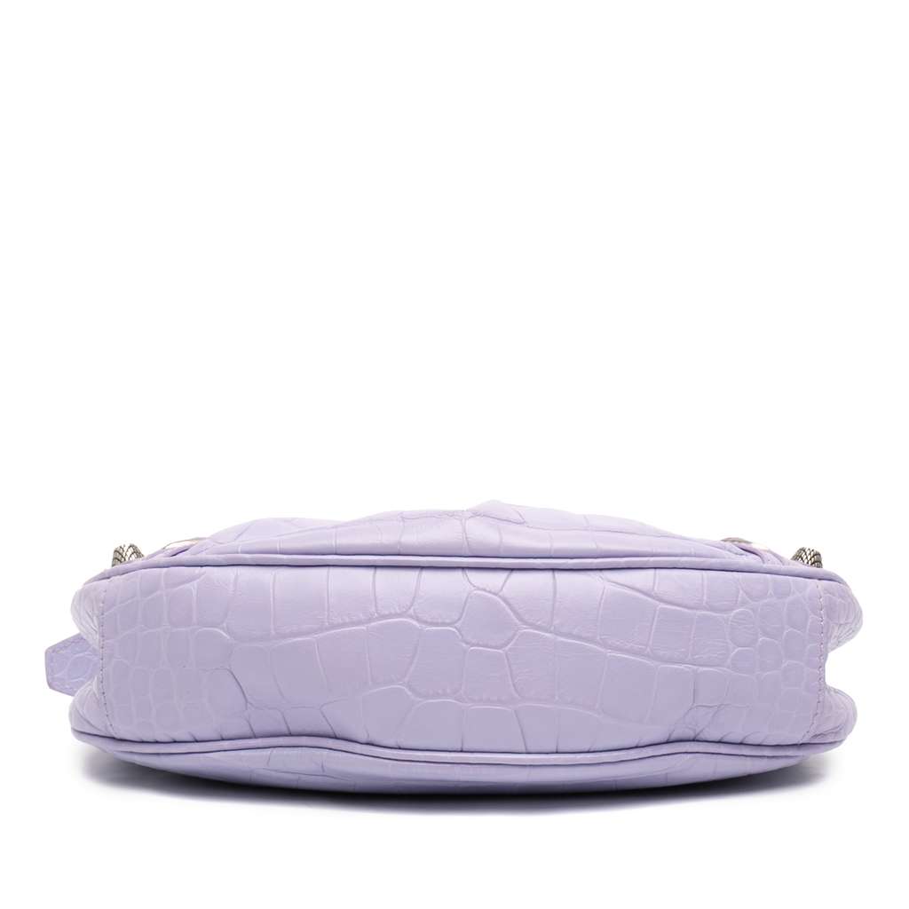 Balenciaga Croc Embossed Leather Motocross Le Cagole XS Purple Leather Good condition - Inside View