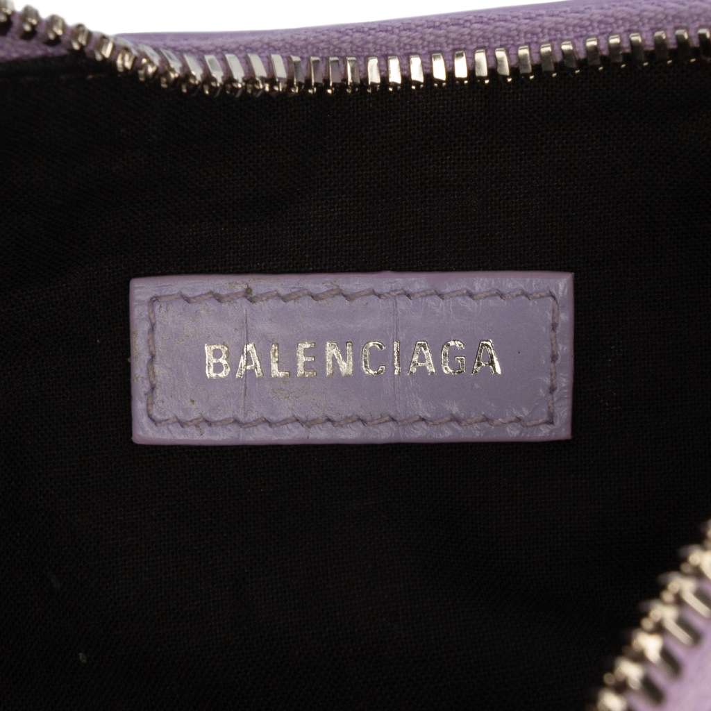 Balenciaga Croc Embossed Leather Motocross Le Cagole XS Purple Leather Good condition - Box View