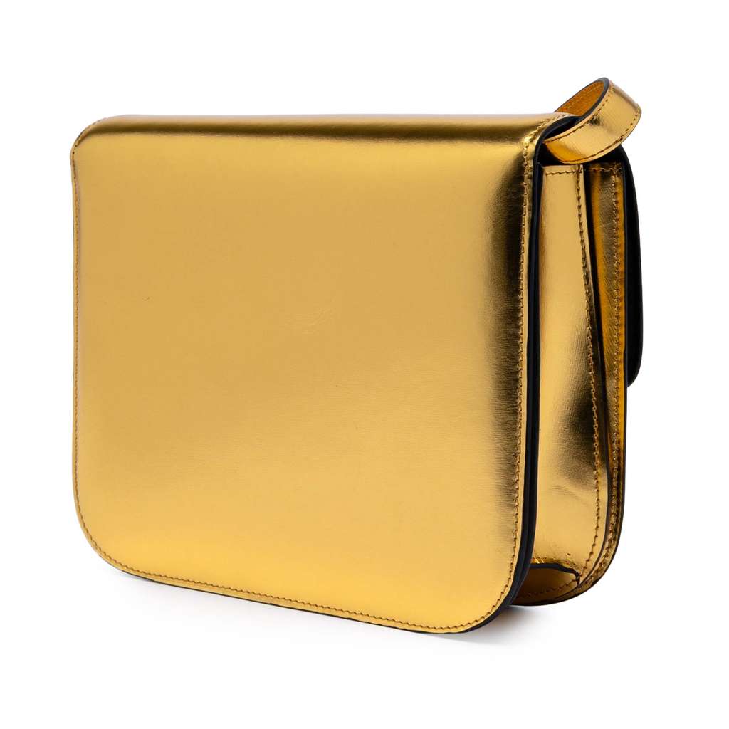Celine Medium Calfskin Classic Box Gold Leather Good condition - Back View