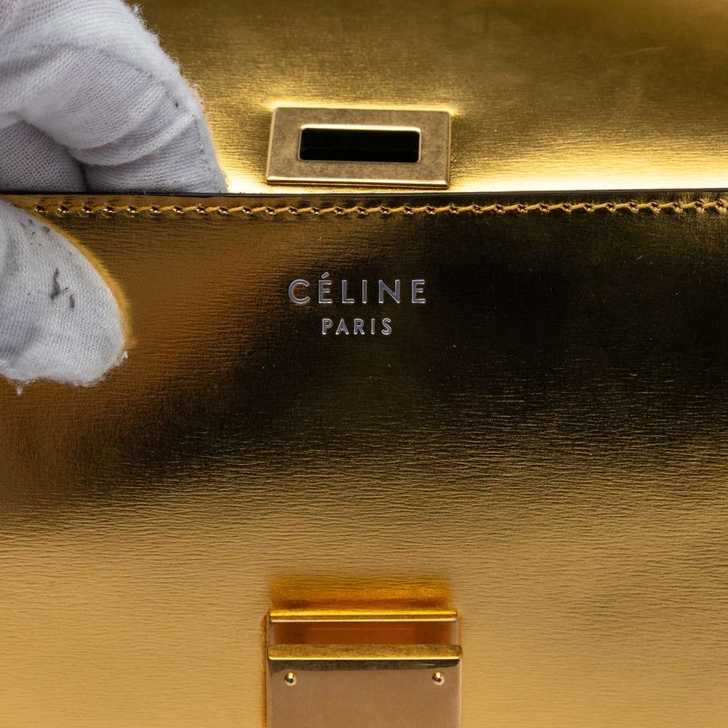 Celine Medium Calfskin Classic Box Gold Leather Good condition - Box View