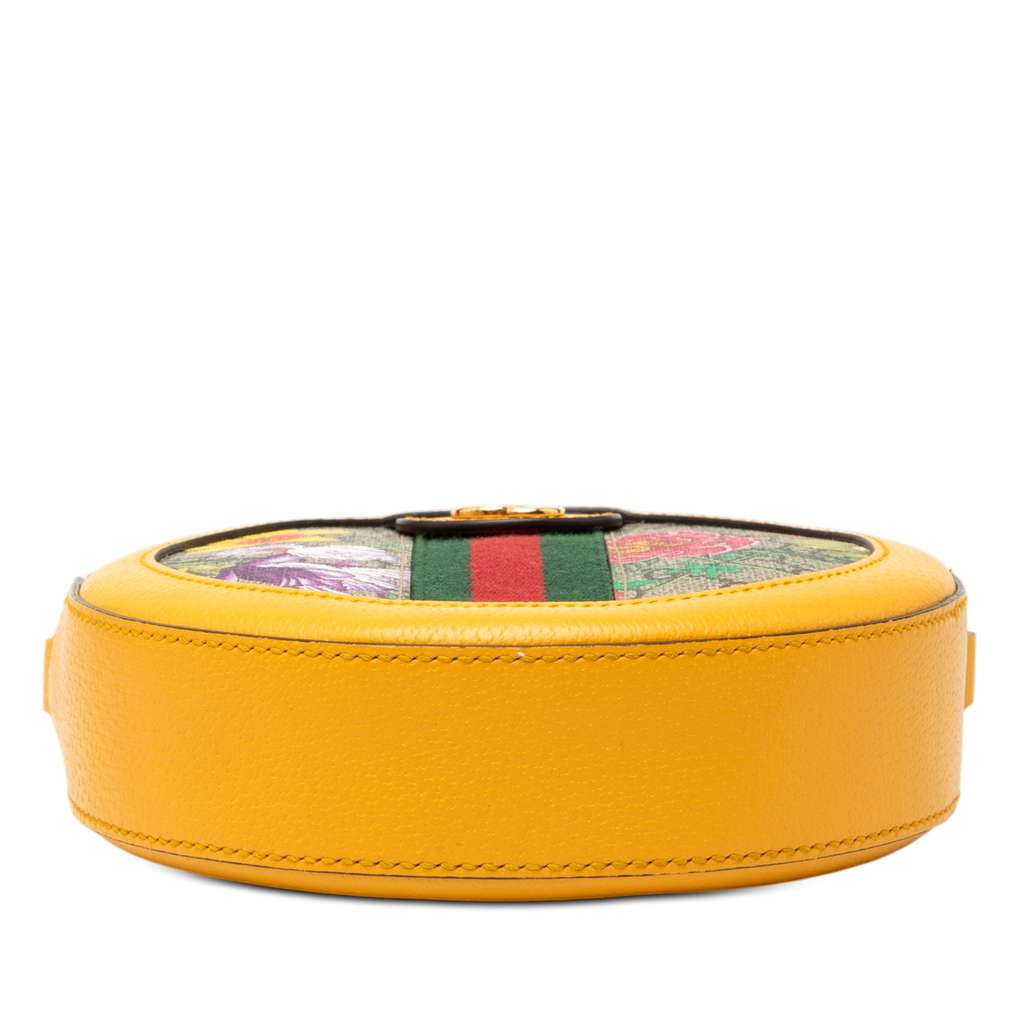 Gucci Mini GG Supreme Flora Ophidia Round Crossbody Brown Canvas Good condition - Inside View