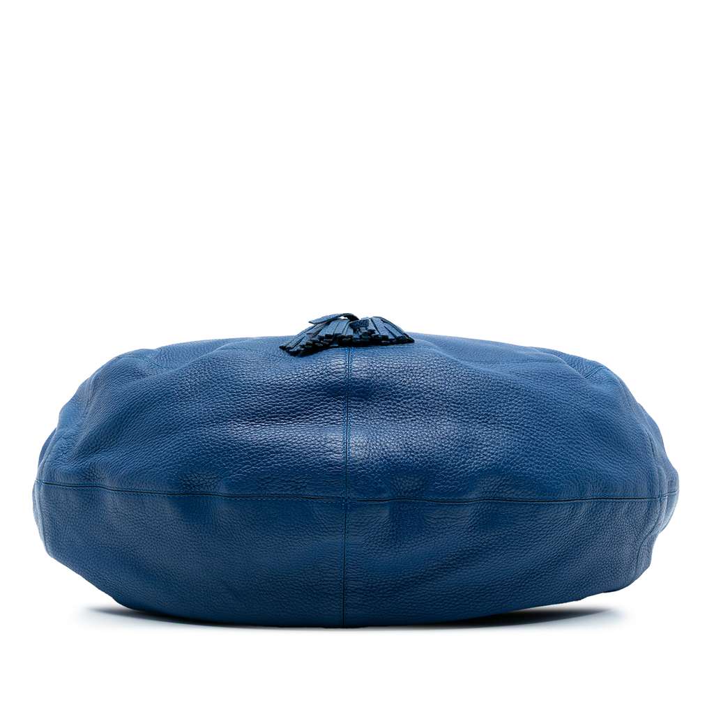 Bottega Veneta Large Washed Cervo Intrecciato Hobo Blue Leather Good condition - Inside View