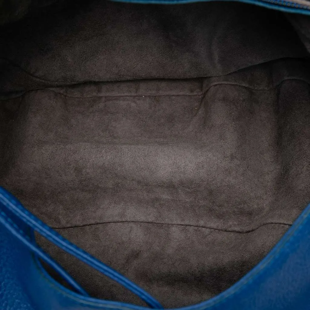 Bottega Veneta Large Washed Cervo Intrecciato Hobo Blue Leather Very good - Model View