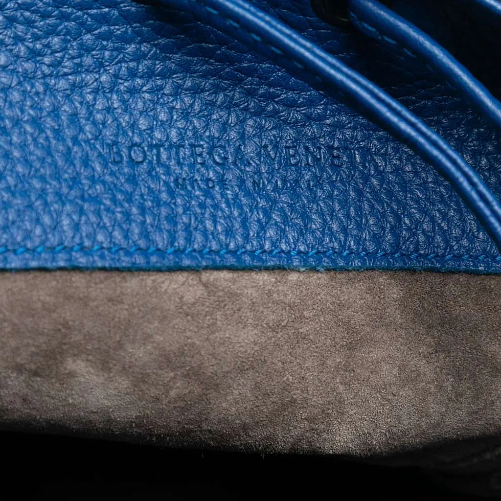 Bottega Veneta Large Washed Cervo Intrecciato Hobo Blue Leather Very good - Box View