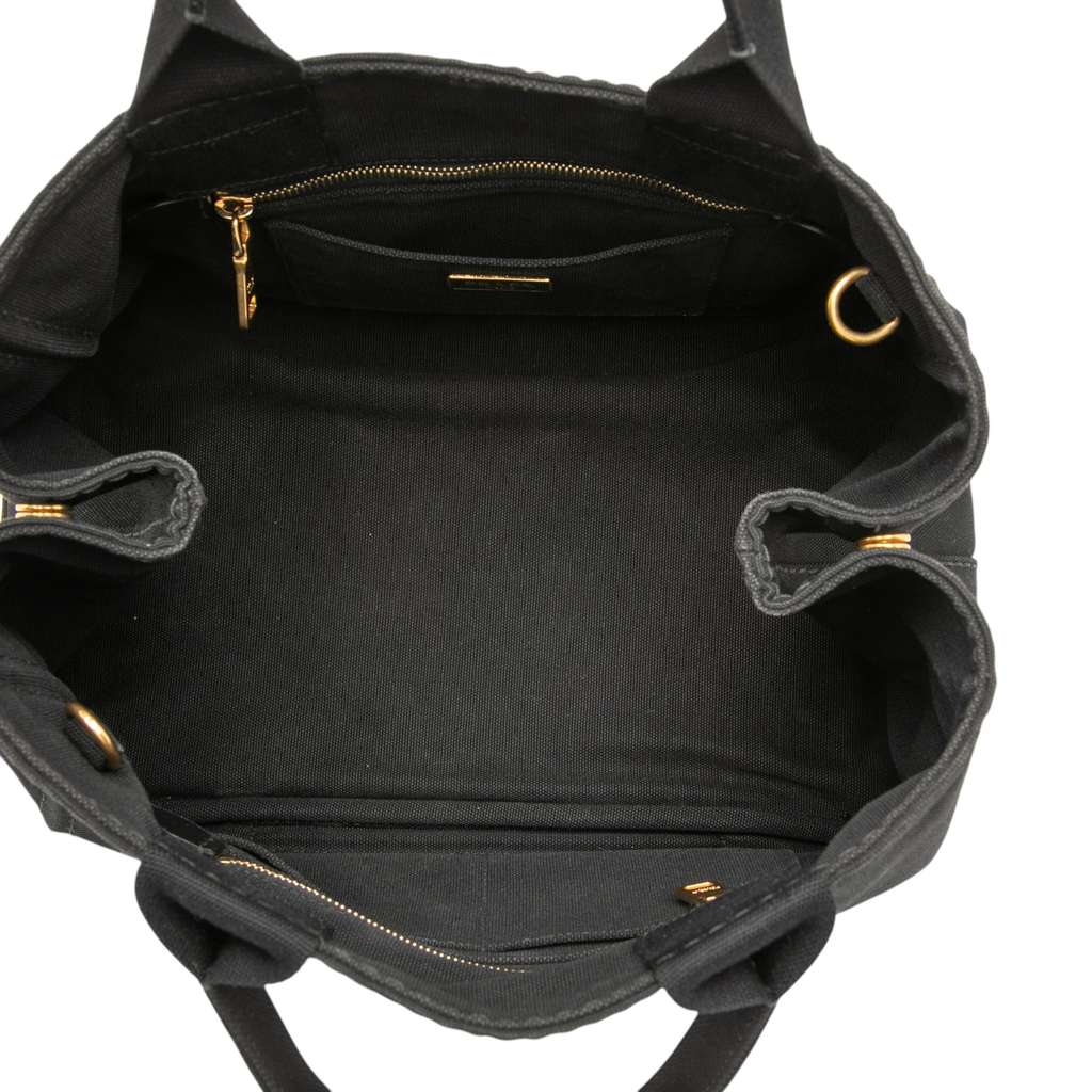 Prada Canvas Canapa Logo Satchel Black Canvas Good condition - Model View