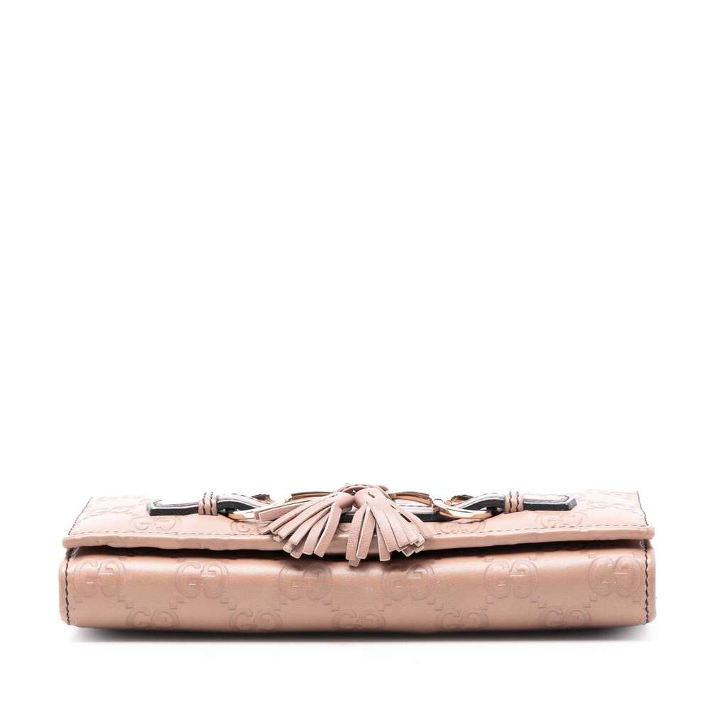 Gucci Guccissima Emily Wallet On Chain Brown Leather Good condition - Inside View