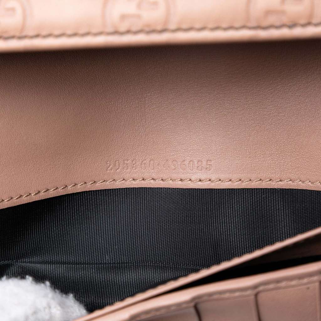 Gucci Guccissima Emily Wallet On Chain Brown Leather Good condition - Box View