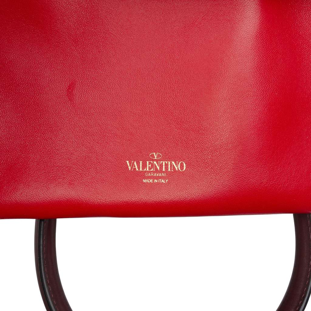 Valentino Medium Leather VLogo Walk Tote Red Leather Good condition - Box View