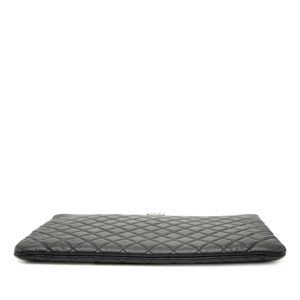 Chanel Large Quilted Caviar Boy O Case Clutch Black Leather Very good - Inside View