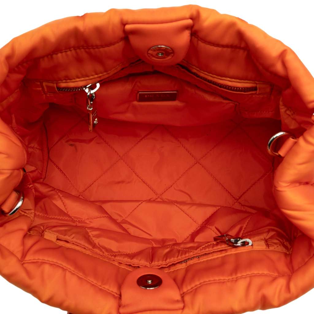 Prada Bomber Tessuto Satchel Orange Good condition - Model View