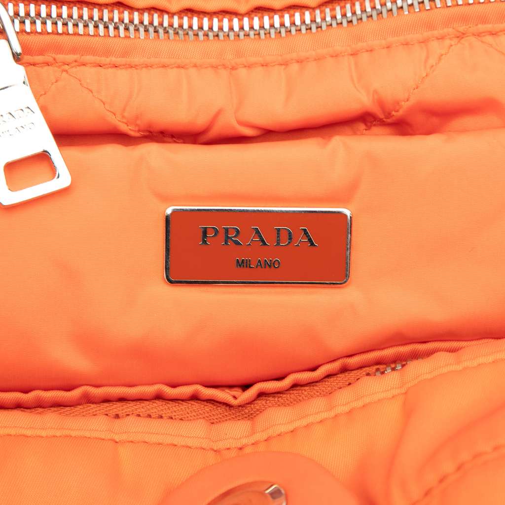 Prada Bomber Tessuto Satchel Orange Good condition - Box View