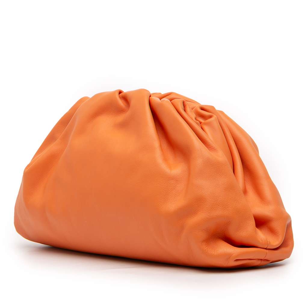 Bottega Veneta Lambskin The Pouch Orange Leather Good condition - Back View