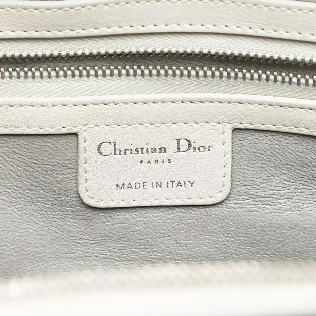 Dior Large Calfskin My Dior Frame Handbag White Leather Good condition - Box View