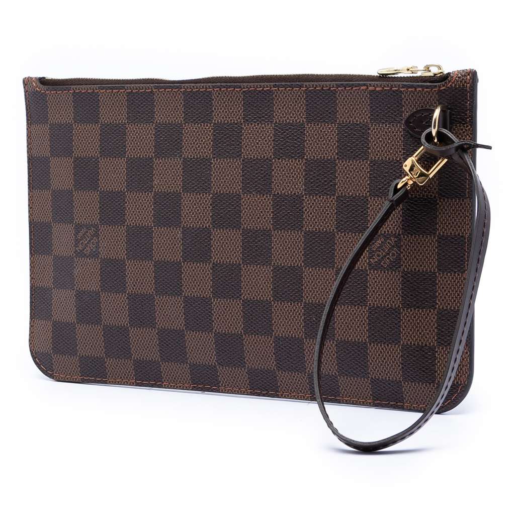 Louis Vuitton Damier Ebene Neverfull MM Pouch Brown Good condition - Back View