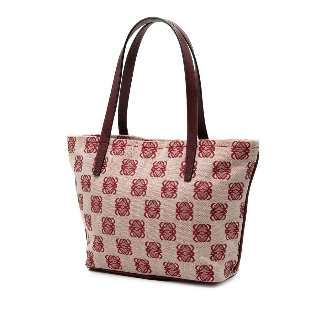 Loewe Anagram Canvas Tote Red Canvas Good condition - Back View