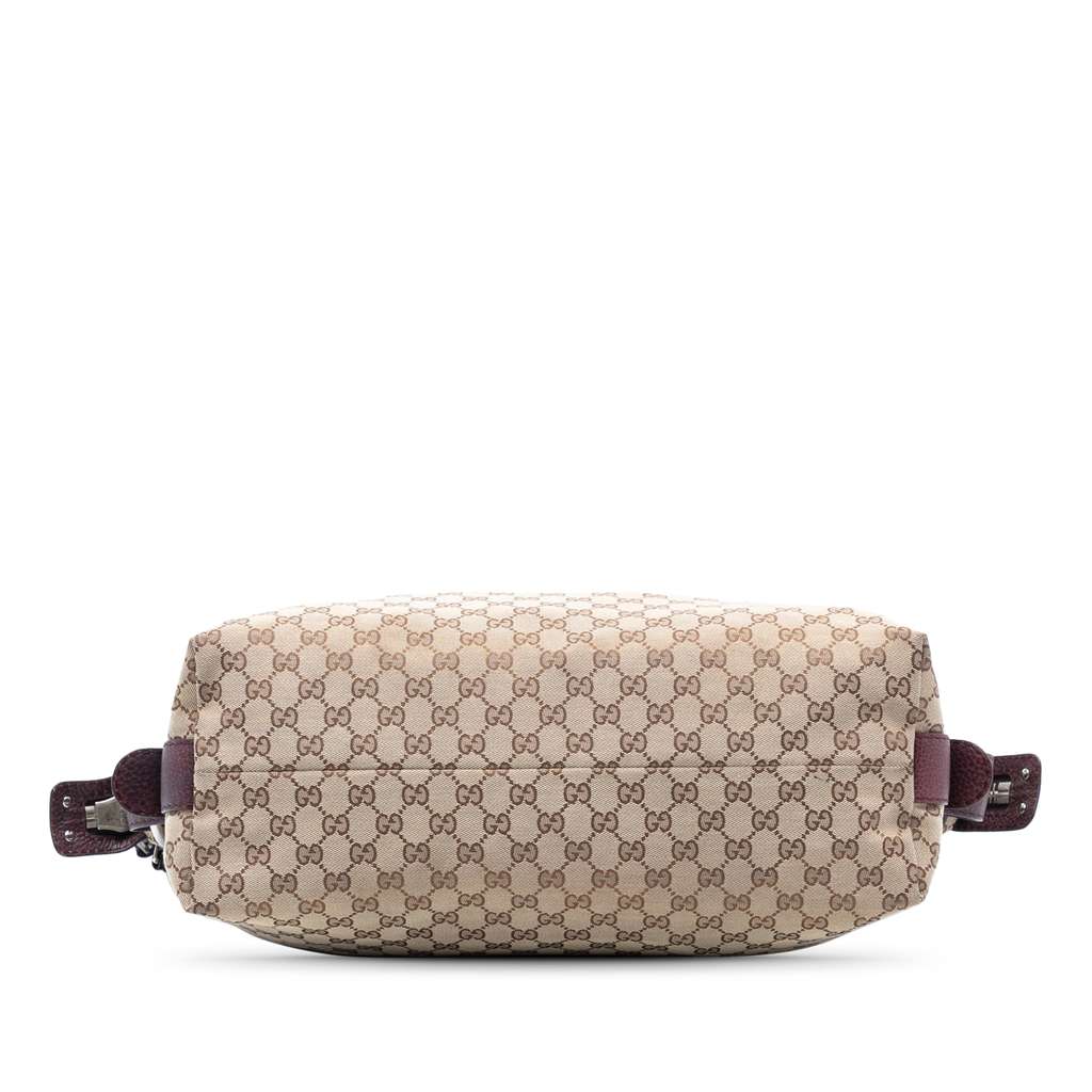 Gucci Medium GG Canvas Bamboo Bar Tote Brown Canvas Good condition - Inside View