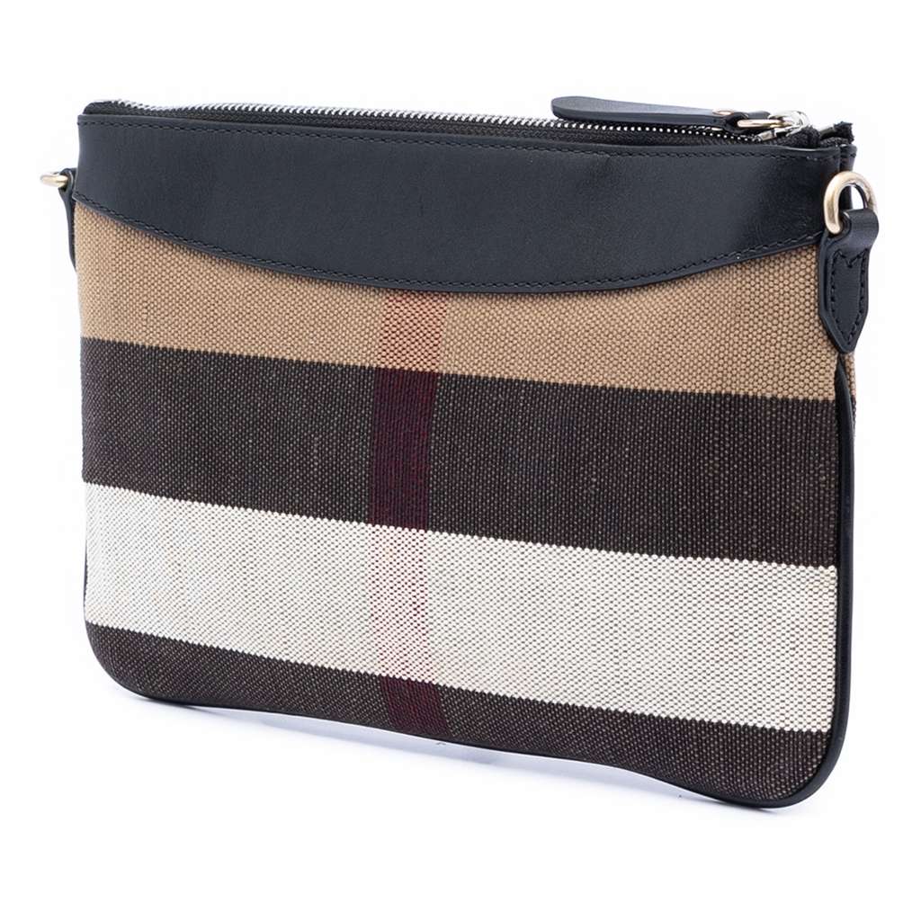 Burberry Mega Check Canvas Peyton Crossbody Brown Canvas Good condition - Back View