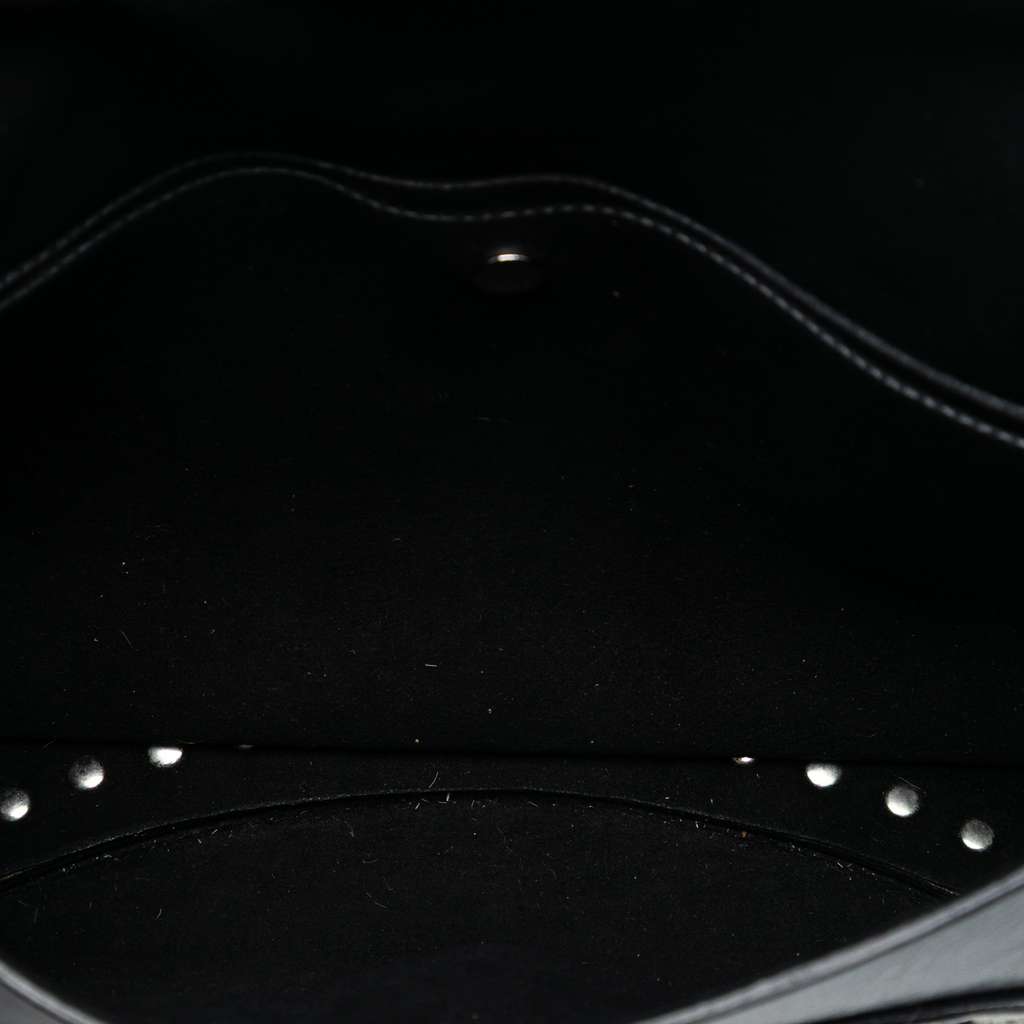 Celine Studded Leather and Pony Hair Zebra Print Poulbot Shoulder Bag Black Leather Good condition - Model View