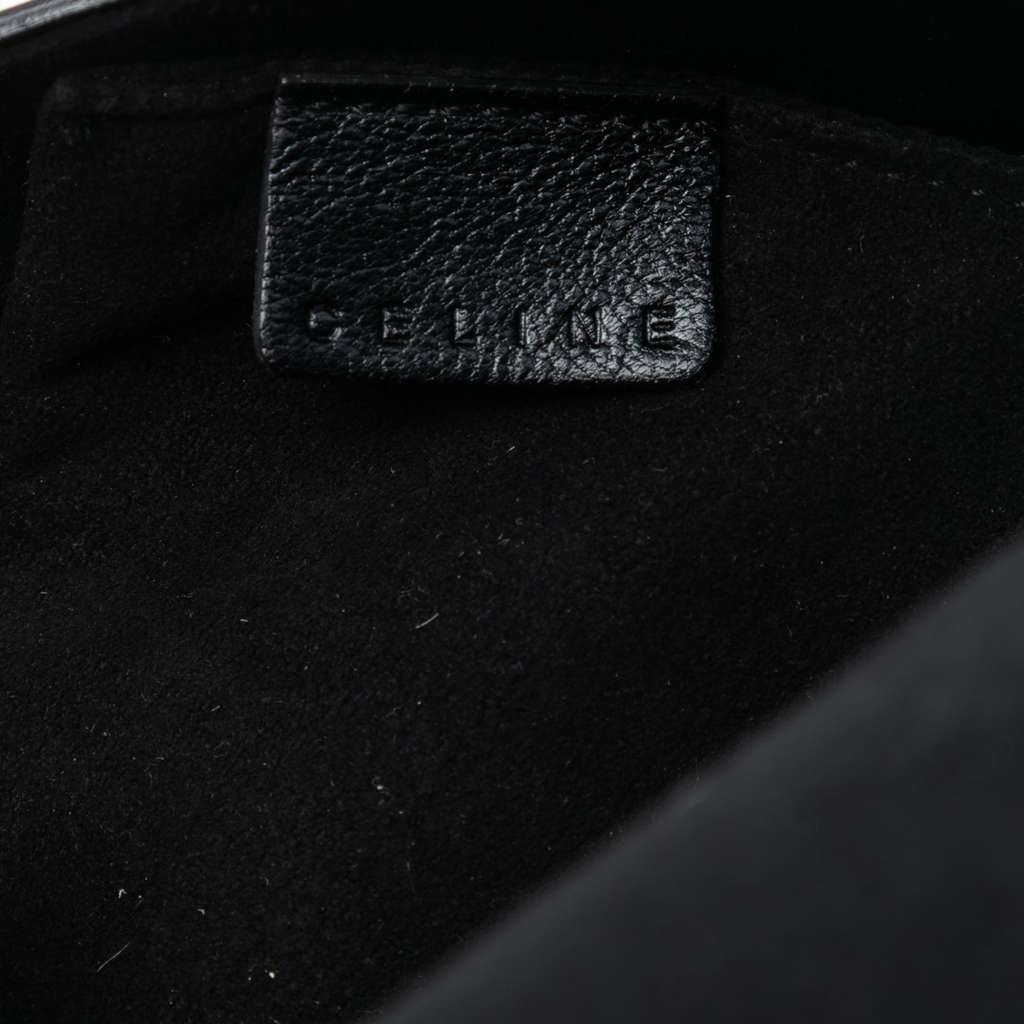 Celine Studded Leather and Pony Hair Zebra Print Poulbot Shoulder Bag Black Leather Good condition - Box View