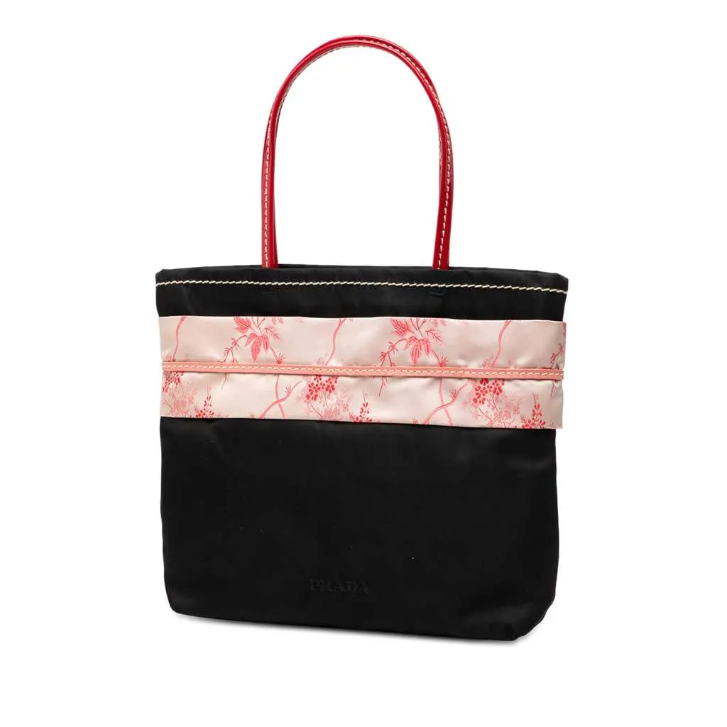 Prada Tessuto Kimono Obi Handbag Black Very good - Back View