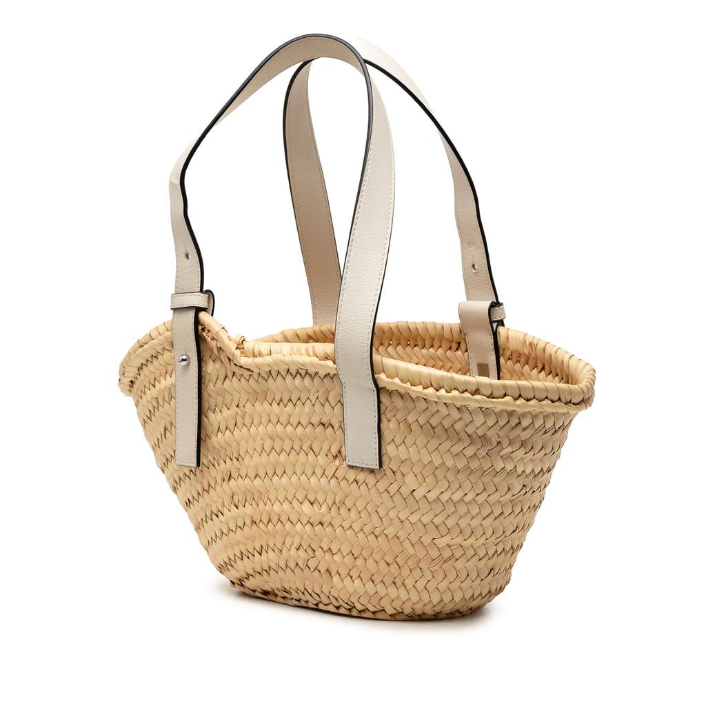 Loewe Small Raffia Anagram Basket Tote Brown Good condition - Back View