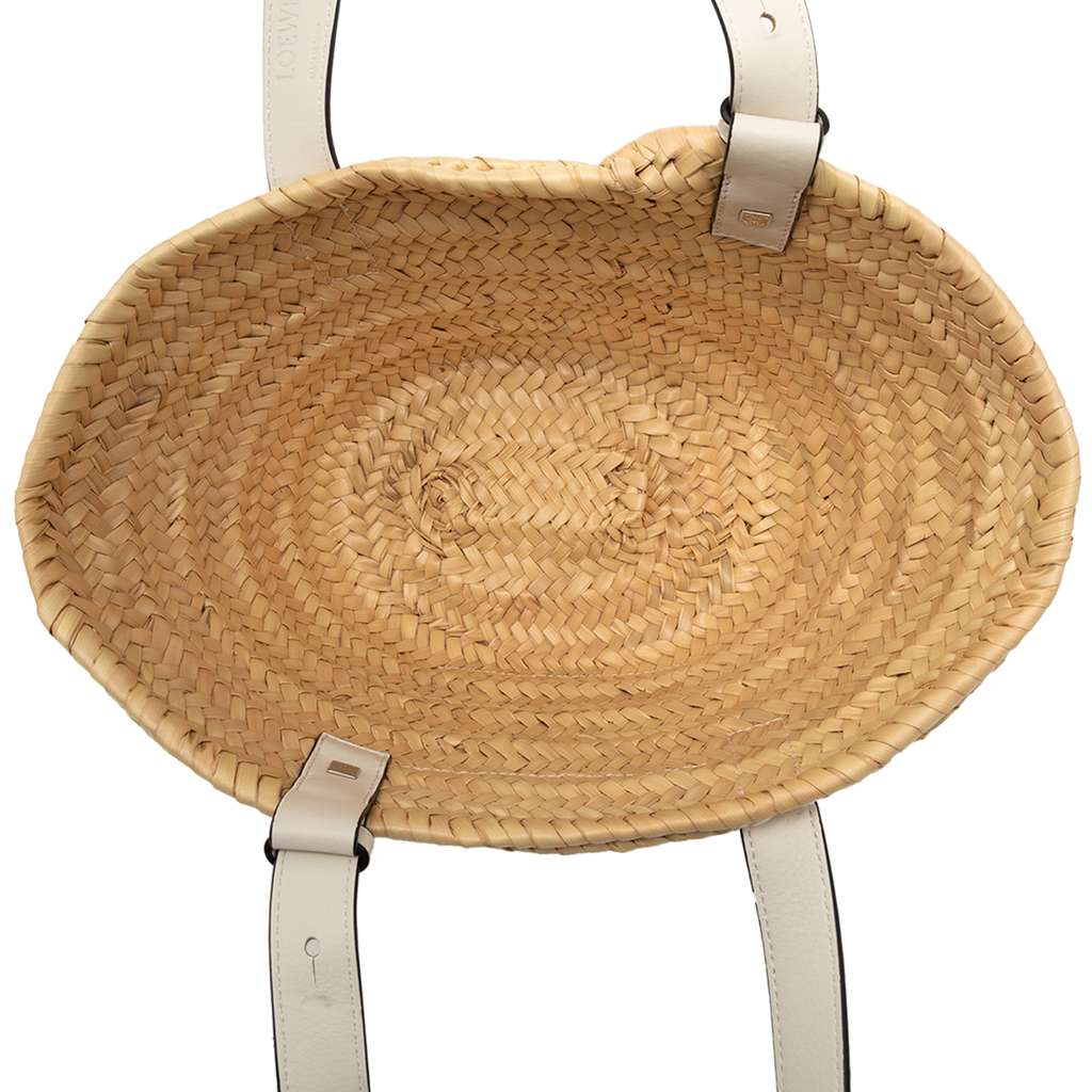 Loewe Small Raffia Anagram Basket Tote Brown Good condition - Model View