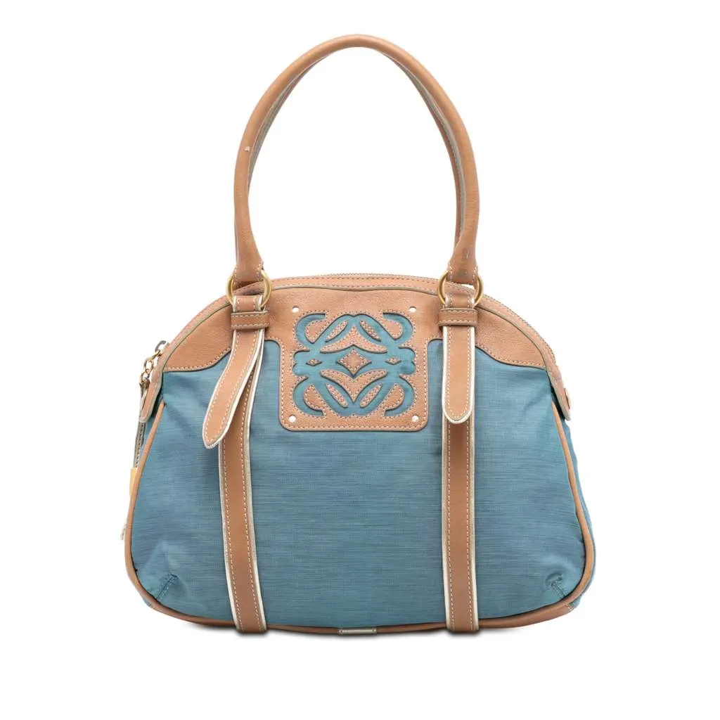 Loewe Anagram Jacquard Top Handle Bag Blue Jacquard Very good - Front View