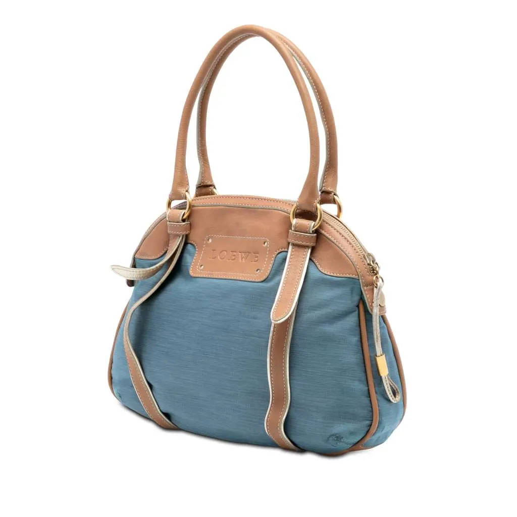 Loewe Anagram Jacquard Top Handle Bag Blue Jacquard Very good - Back View