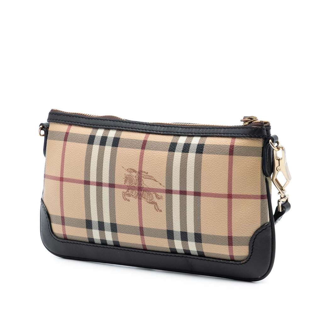 Burberry Haymarket Check Coated Canvas Peyton Crossbody Brown Canvas Good condition - Back View
