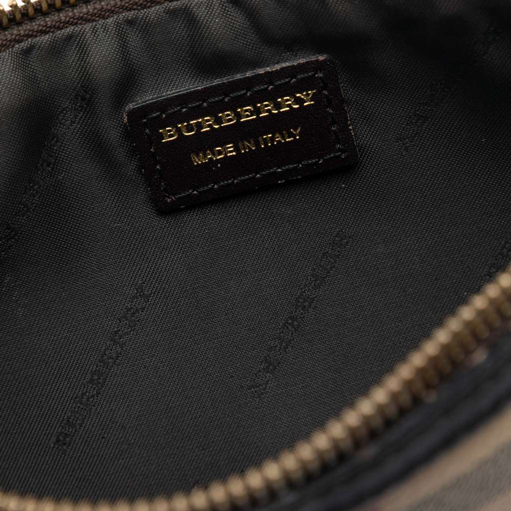 Burberry Haymarket Check Coated Canvas Peyton Crossbody Brown Canvas Good condition - Box View