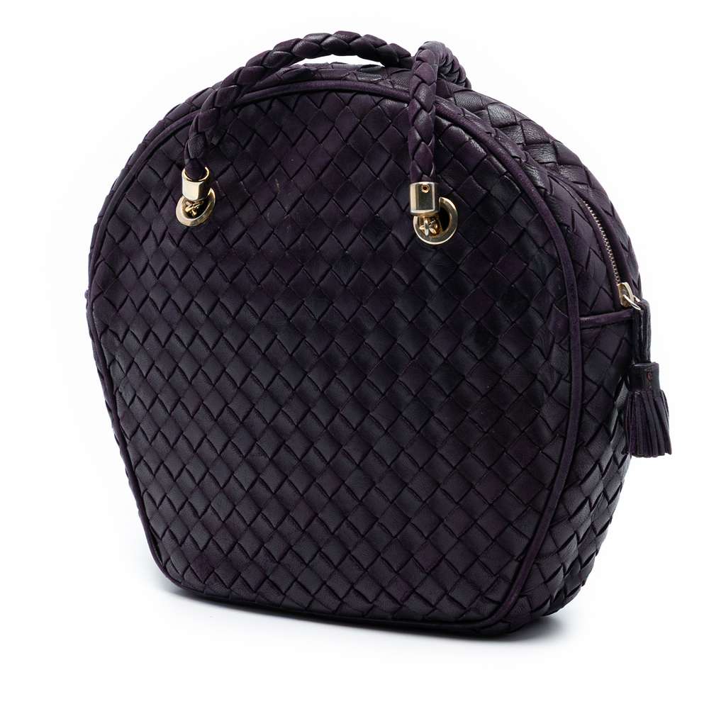 Bottega Veneta Nappa Intrecciato Crossbody Purple Leather Good condition - Back View