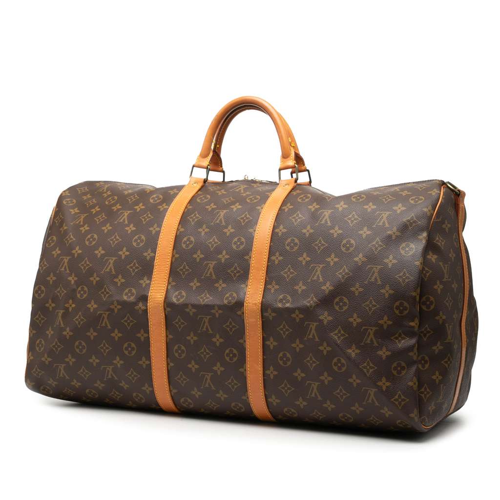 Louis Vuitton Monogram Keepall Bandouliere 60 Brown Good condition - Back View