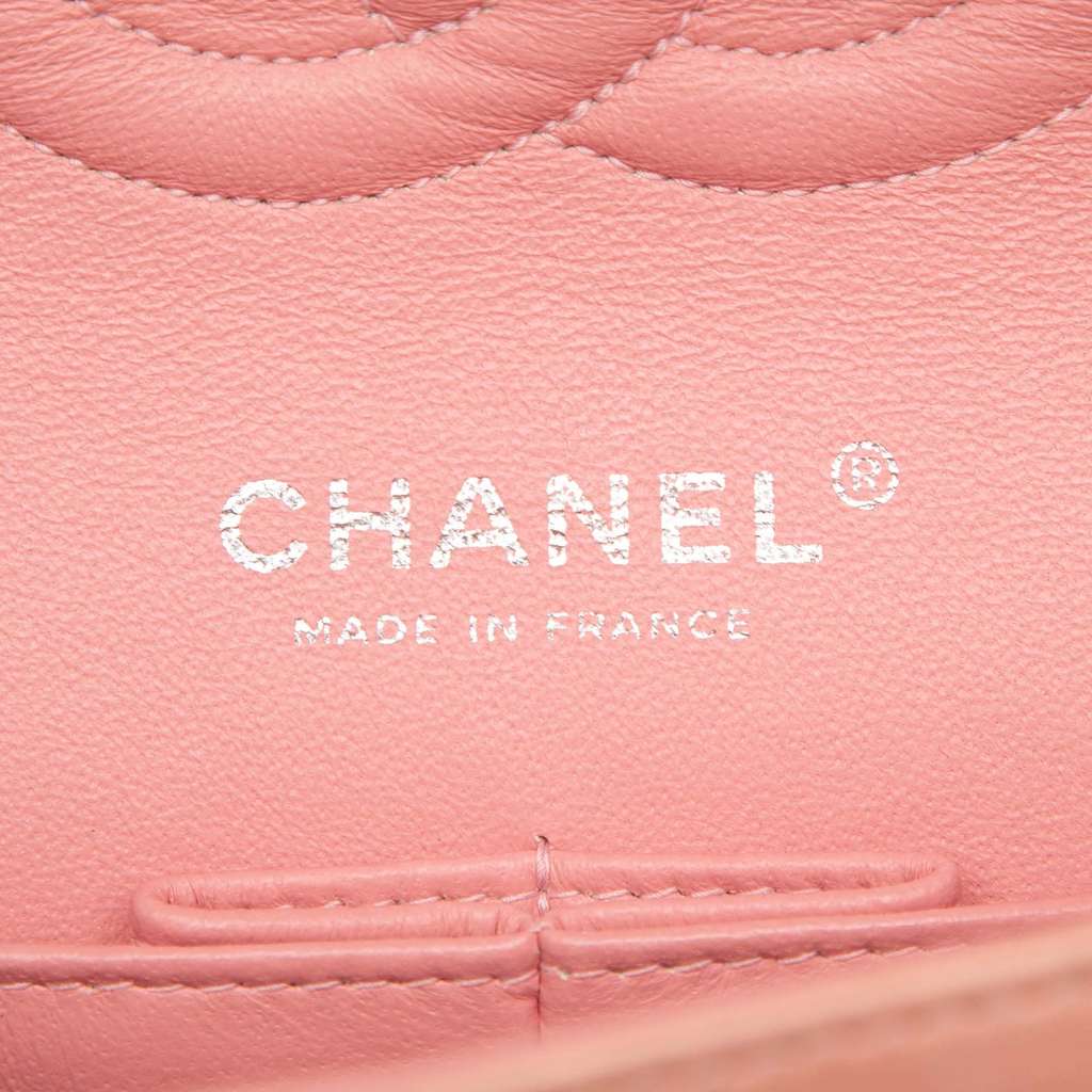 Chanel Medium Classic Tweed Double Flap Pink Tweed Good condition - Box View