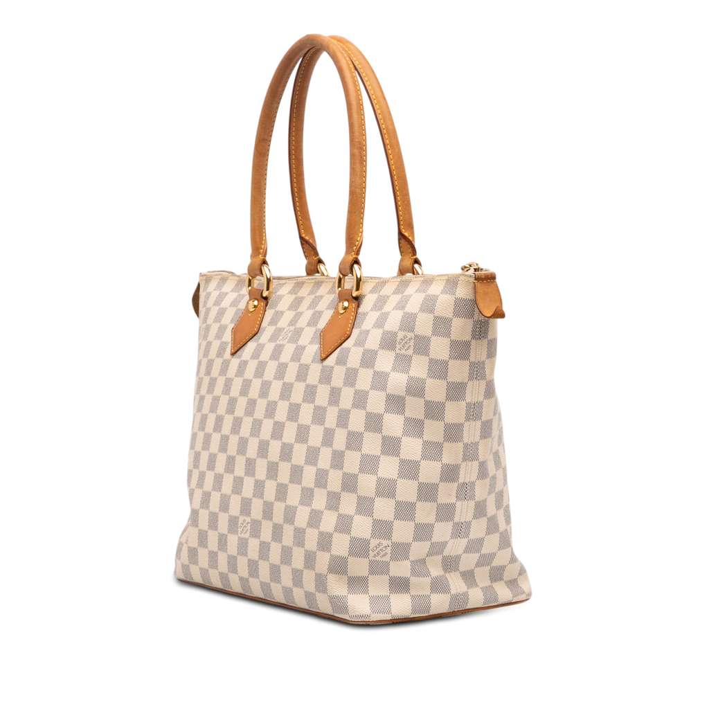 Louis Vuitton Damier Azur Saleya MM White Good condition - Back View