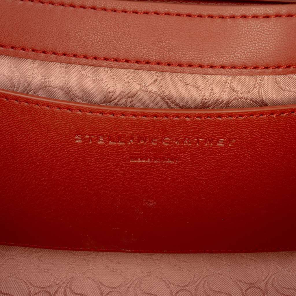 Stella Mccartney Faux Velvet S Wave Padded Shoulder Bag Red Cotton Good condition - Box View