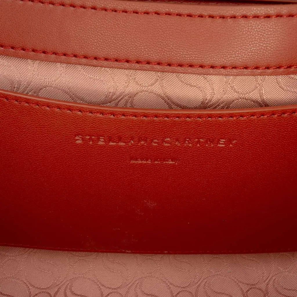 Stella McCartney Faux Velvet S Wave Padded Shoulder Bag Red Cotton Good - Box View