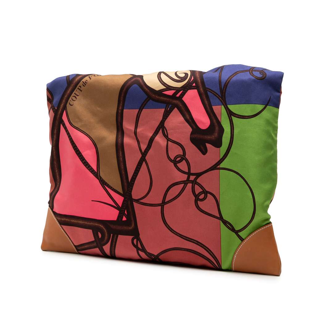 Hermès Silk and Barenia Coup de Fouet Silky City 38 Pink Silk Good condition - Back View