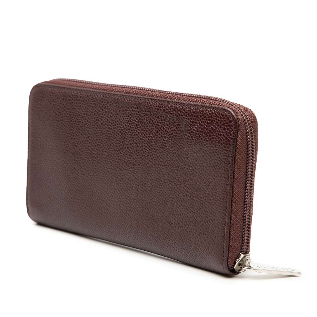 Chanel CC Caviar Zip Around Wallet Red Leather Good condition - Back View