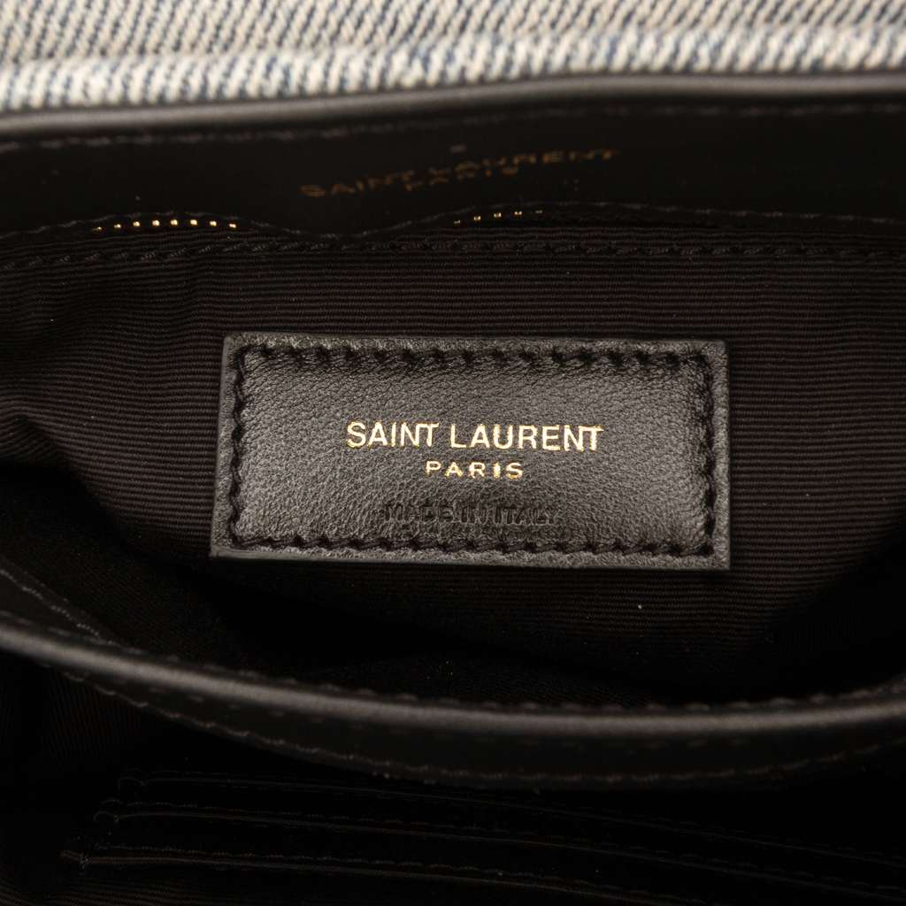 Saint Laurent Toy Matelasse Denim Monogram LouLou Crossbody Blue Denim Good condition - Box View