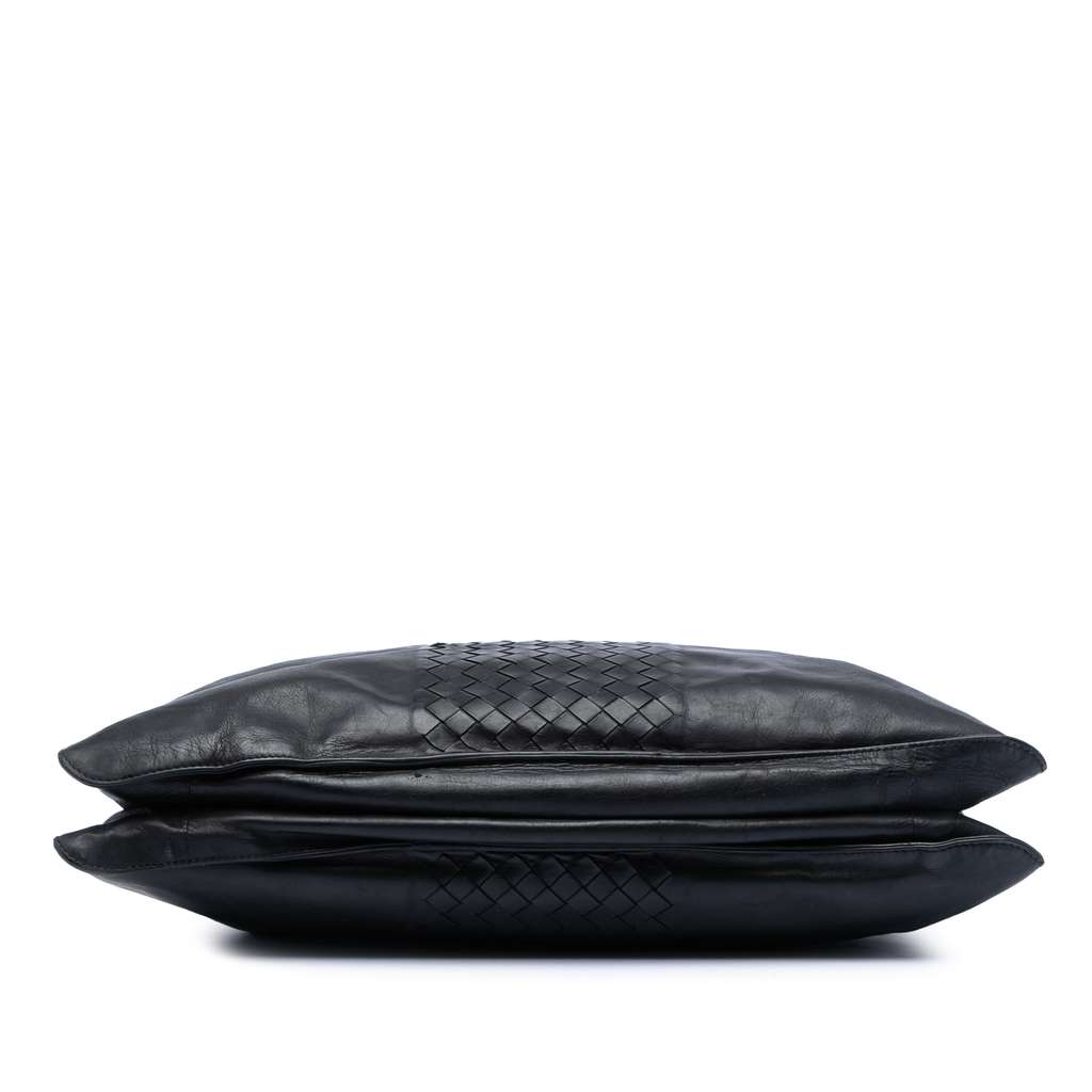 Bottega Veneta Intrecciato Trimmed Leather Soft Briefcase Black Leather Good condition - Inside View