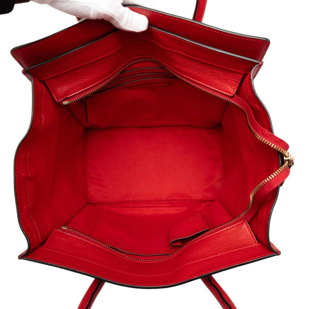 Celine Mini Leather Luggage Tote Red Leather Good condition - Model View